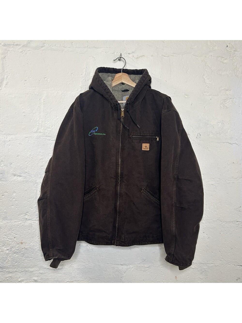 Y2K Carhartt Sherpa-Lined Hooded Detroit Jacket “Dark Brown”
